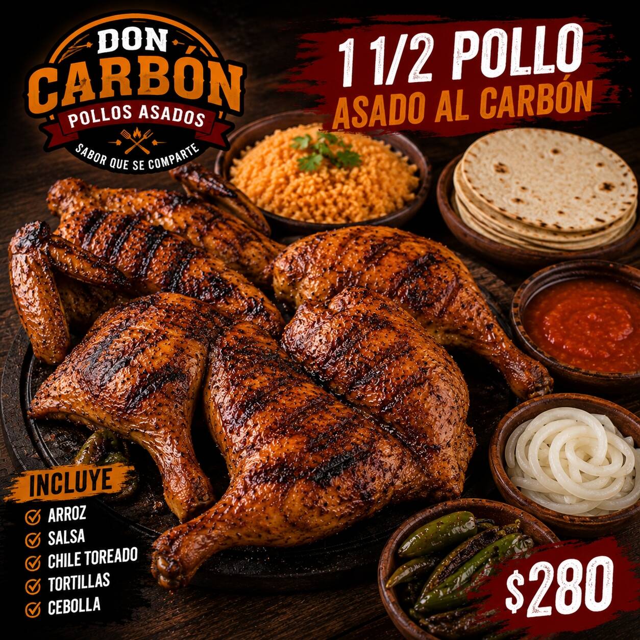 1 1/2 Pollos