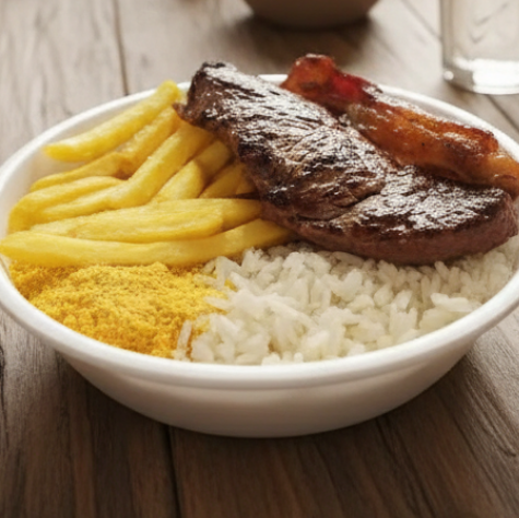 Tenha um almoço saboroso com a nossa quentinha de bife de contrafilé na chapa! :P
Acompanha arroz; feijão; farofa e batatas fritas!
O Guaravita gelado é por nossa conta! ;)