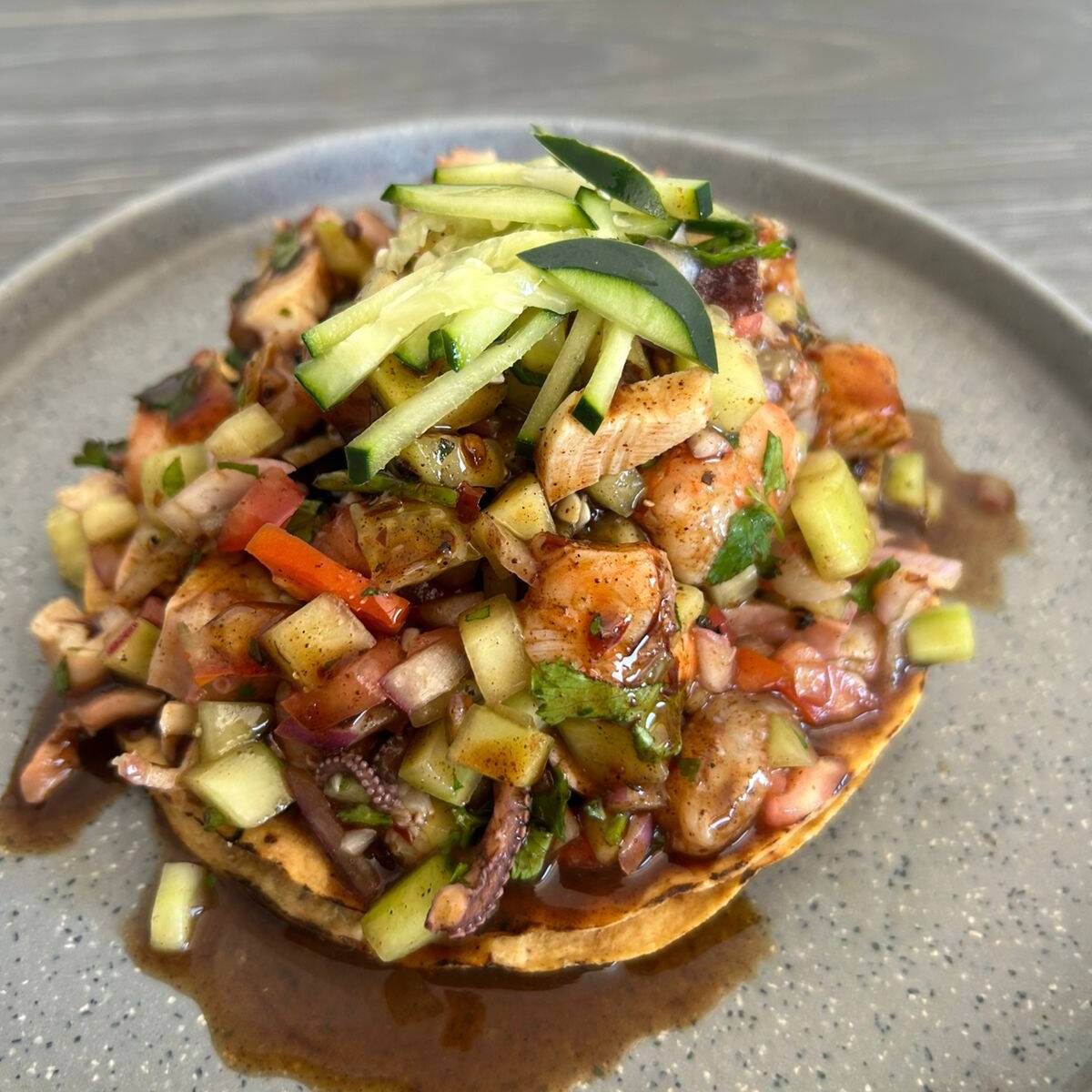Tostadas Especiales Camaron con Pulpo