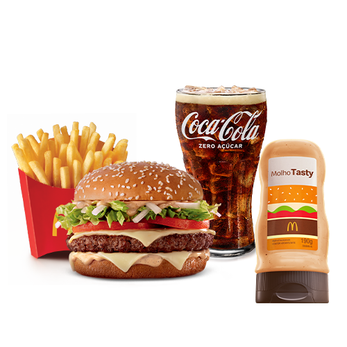Experimente essa combinação que está irresistível. McOferta Média do novo Tasty Turbo com 1, 2 ou 3 Carnes a sua escolha + Frasco de Molho Tasty 190g com aquele sabor inconfundível do nosso clássico.