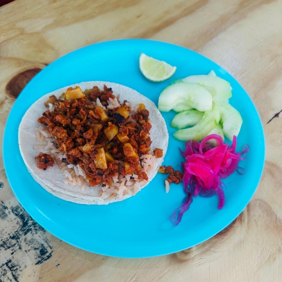 Taco de Papa con Chorizo