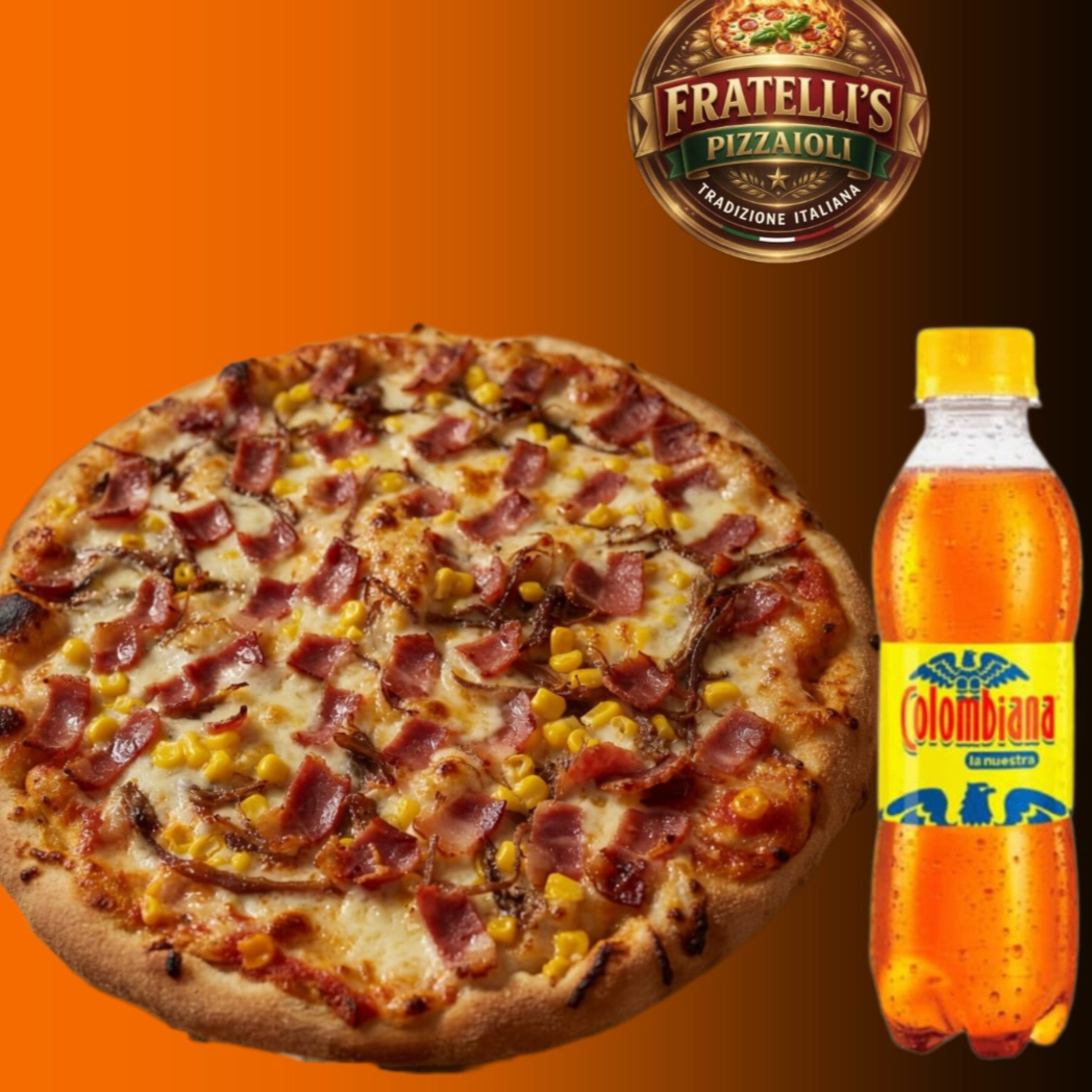COMBO PIZZA COLOMBIANA PARA 2 + 2 GASEOSAS