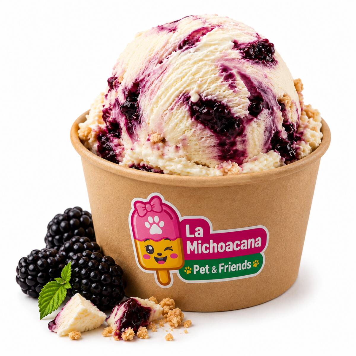 Helado Queso con Zarzamora🍦