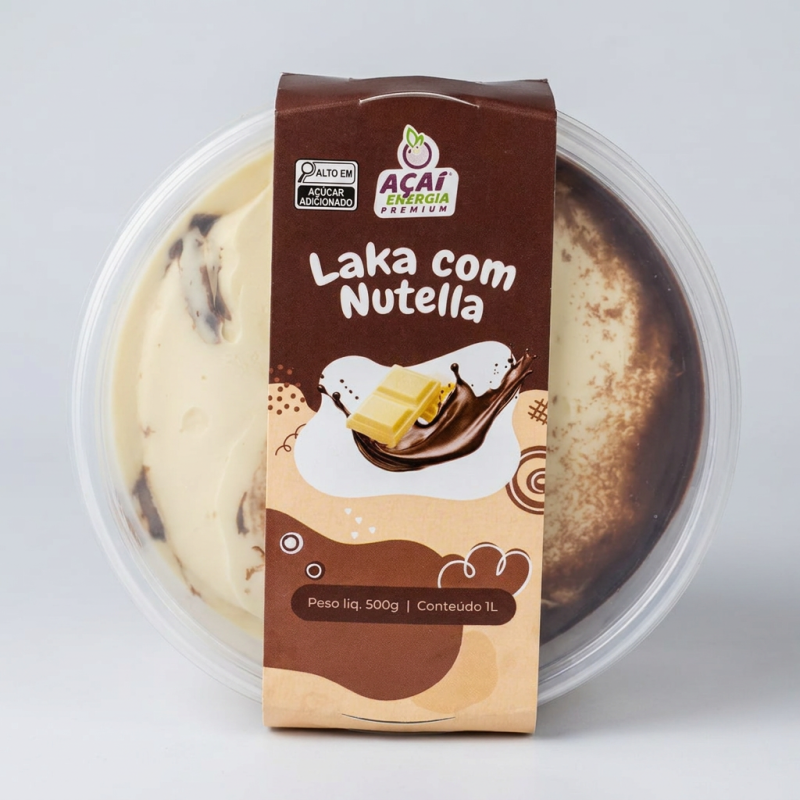 Experimente essa combinação irresistível do sorvete de chocolate branco laka + a Nutella, você vai se apaixonar !!