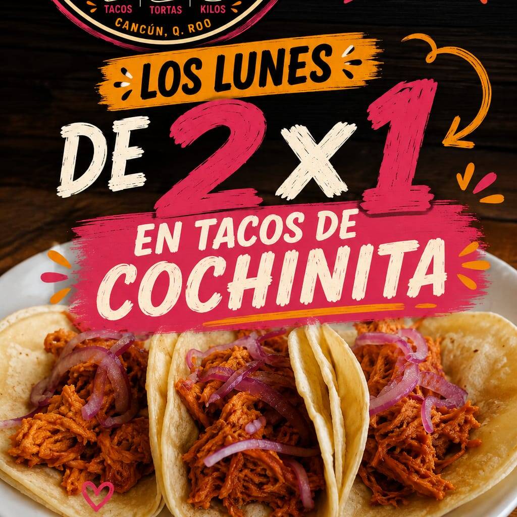 Lunes del 2x1 en Tacos de Cochinita
