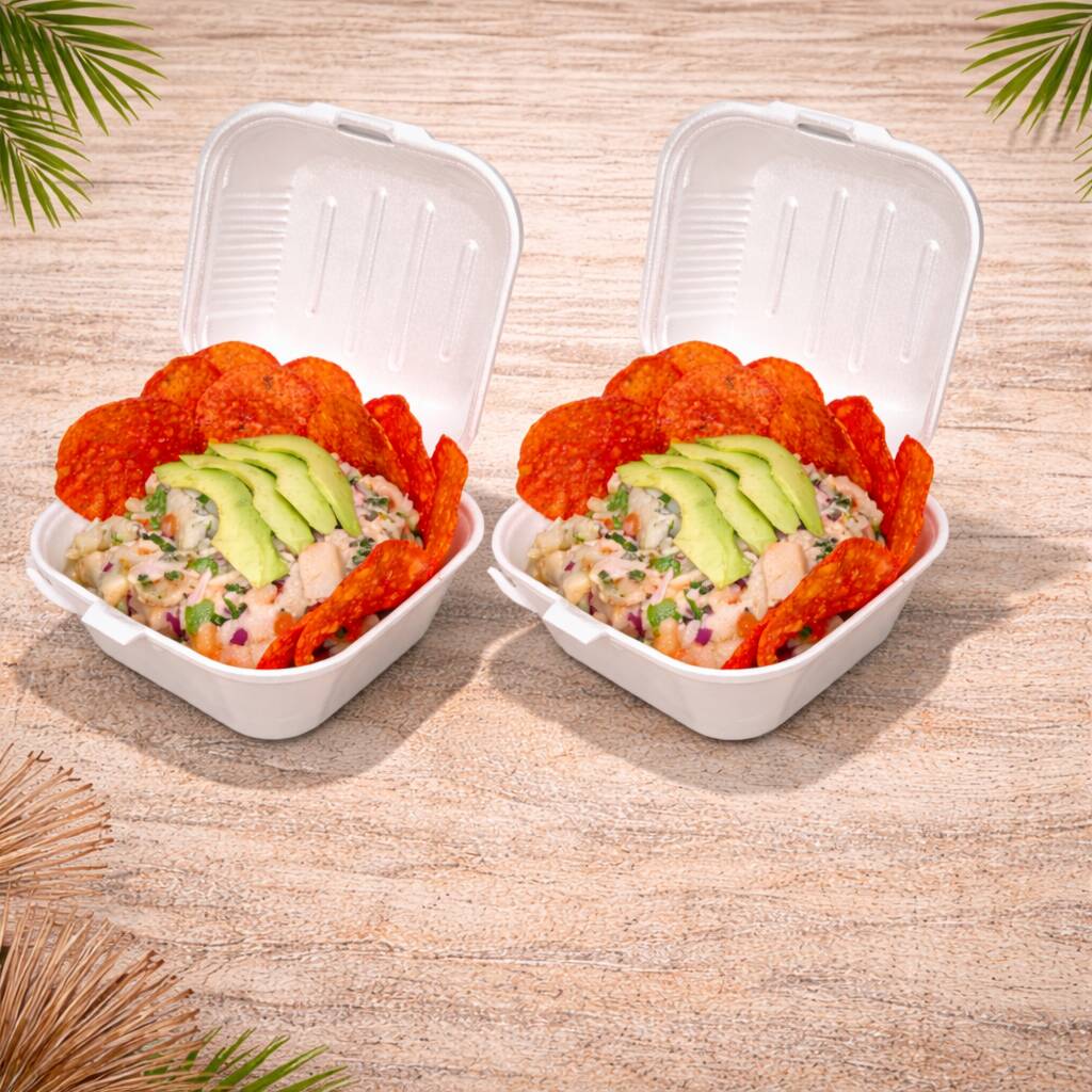 2 Charolas Chicas de Tosticeviche Flaming Hot