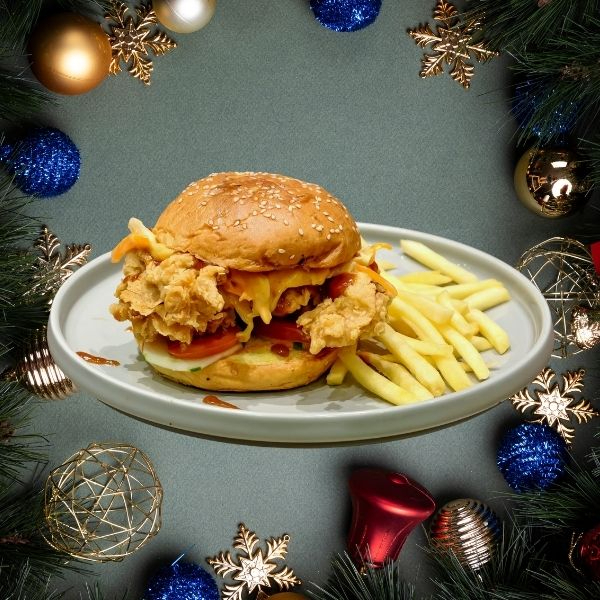 Hamburguesa de Pollo y Papas