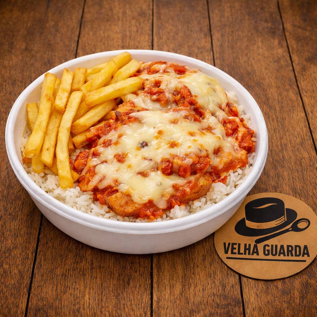 Acompanha: Arroz, Feijão, Farofa é fritas