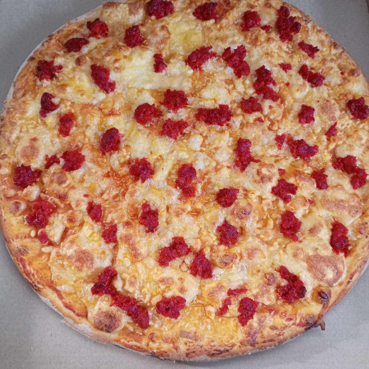 1 pizza gde. choriqueso
