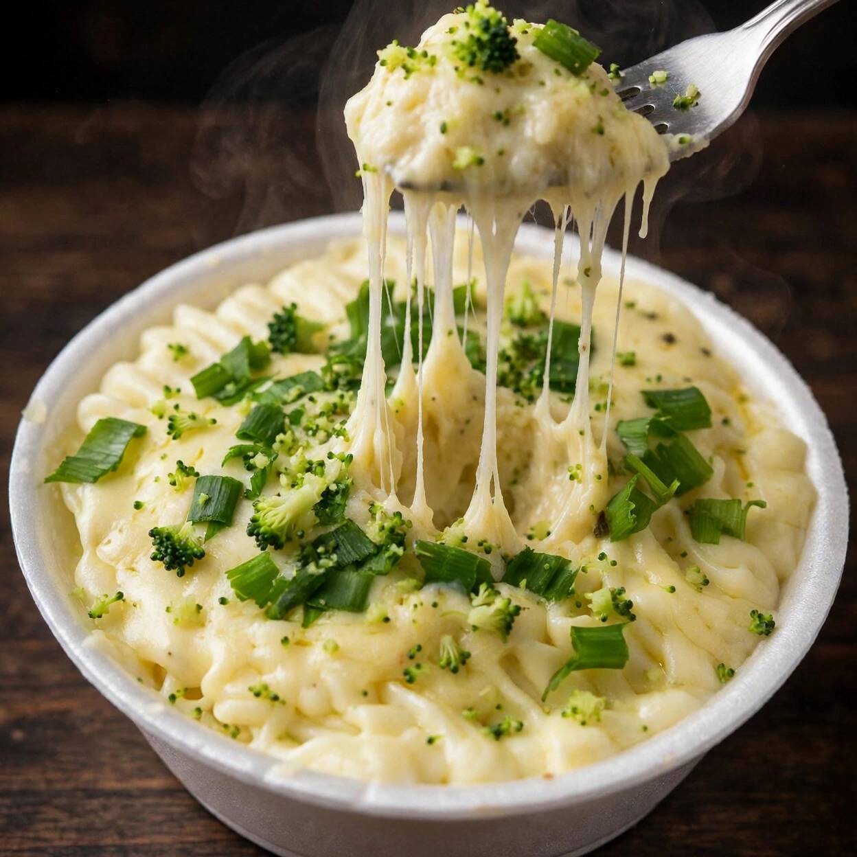 Batata cozida perfeitamente, com brócolis cozido, queijo mussarela e requeijão Catupiry. 500ml.