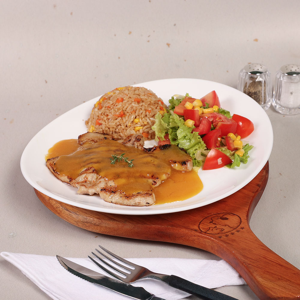 Lomo de Cerdo bañado en salsa Tropical 150g