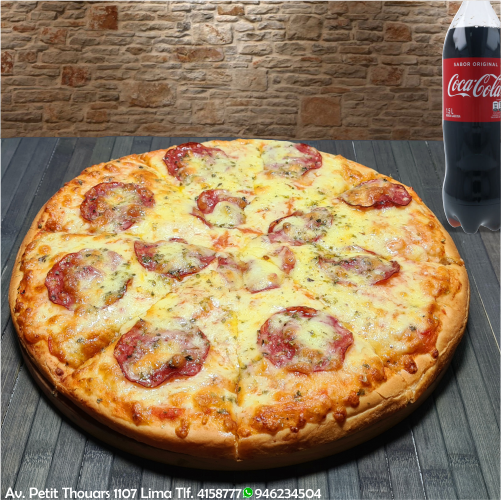 Pizza Salami y Gaseosa de 1.5 L