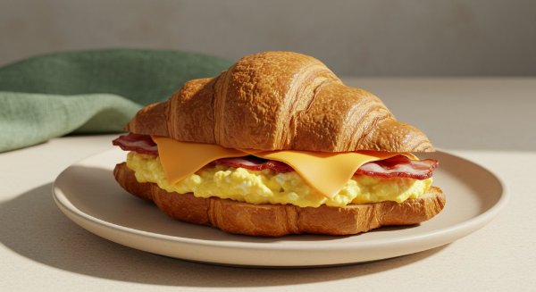 Croissant de huevo y tocineta