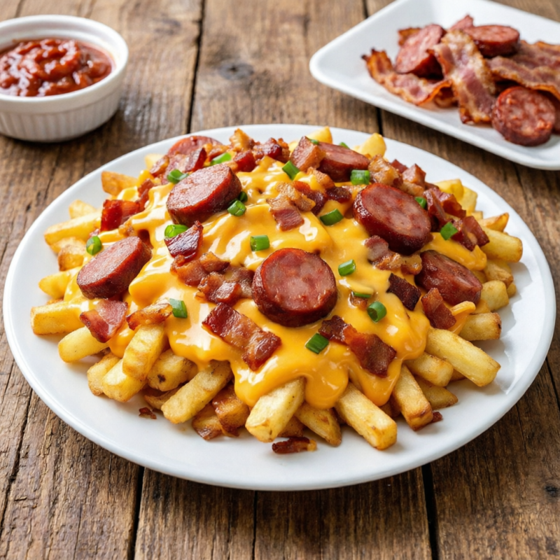 Cheddar, bacon e calabresa.