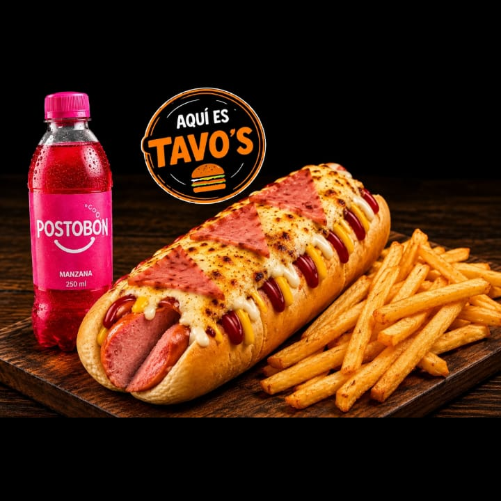 Perro Gringo + Papas + Bebida 250Ml