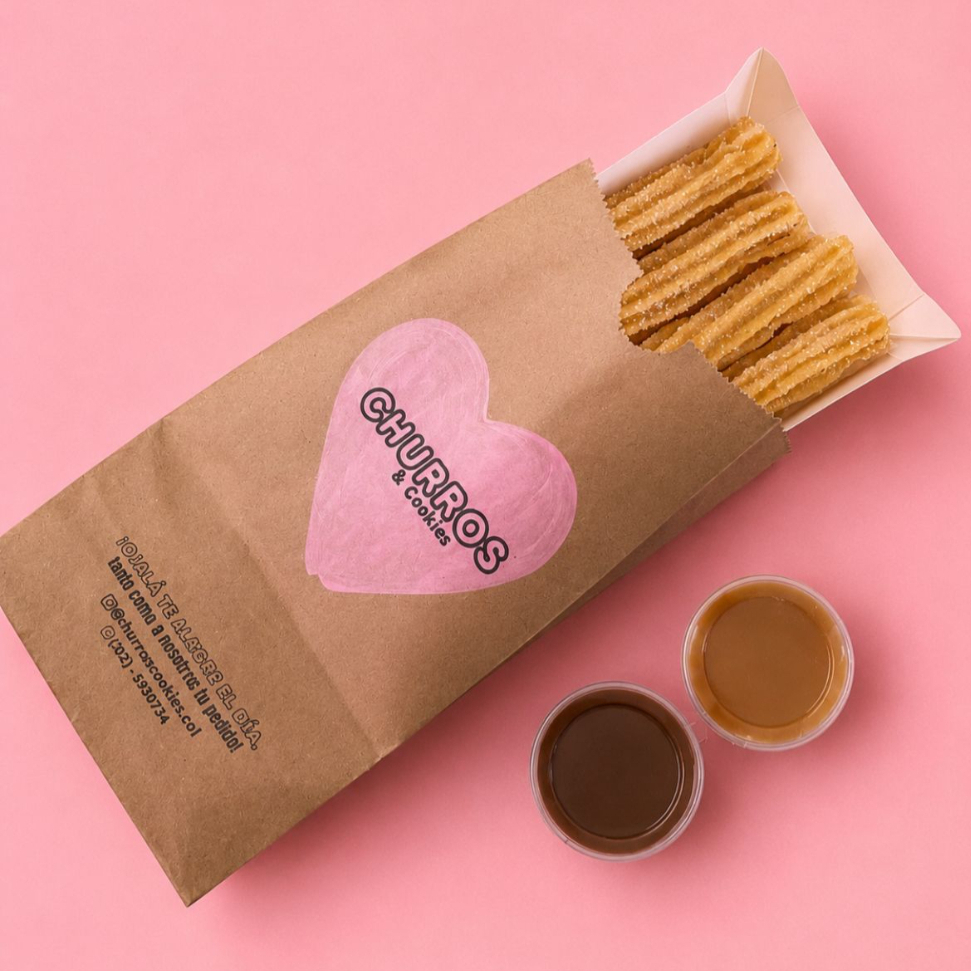 Churros largos gruesos + 2 copas de salsa