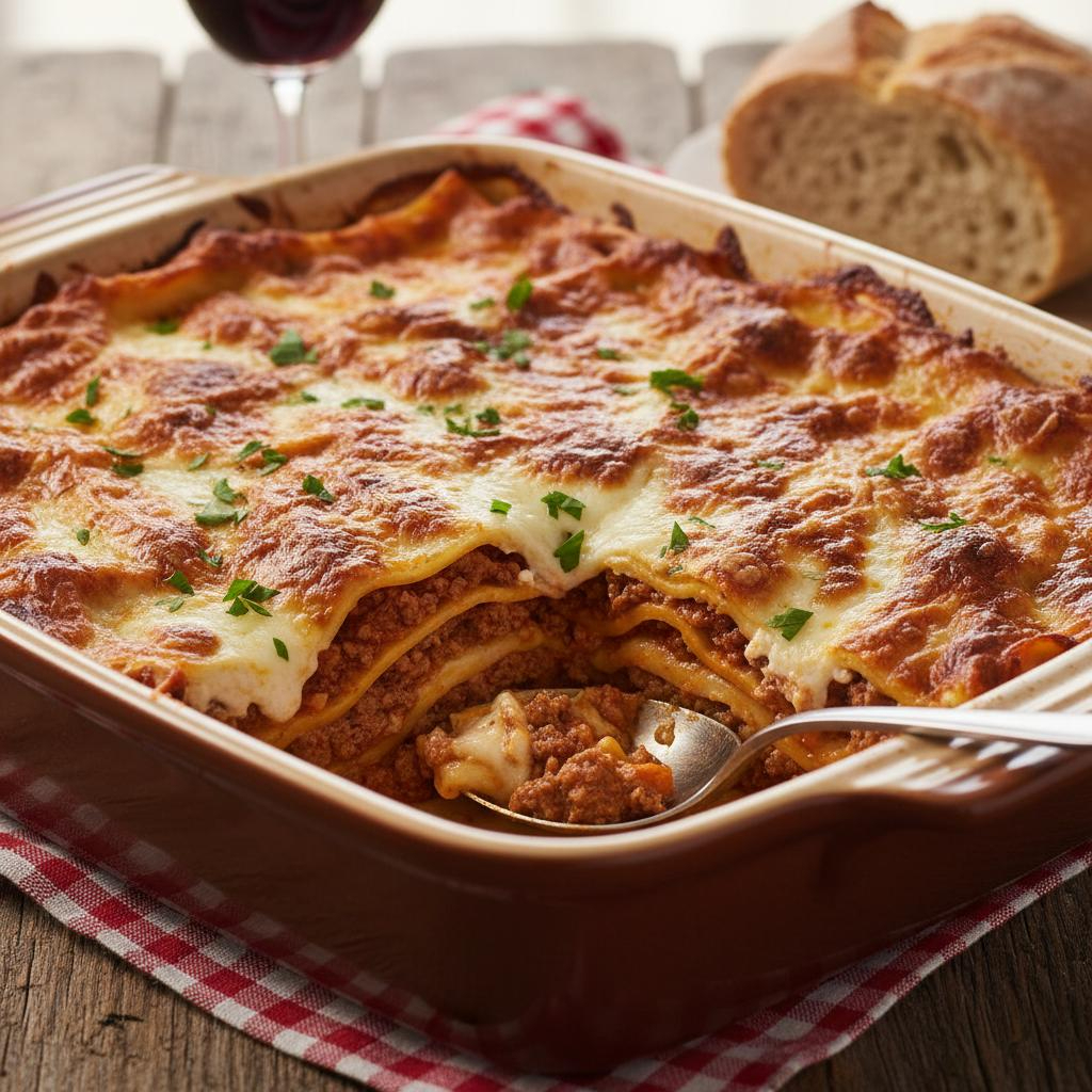 Lasagna 700Gr + Pan al Ajo + Gaseosa