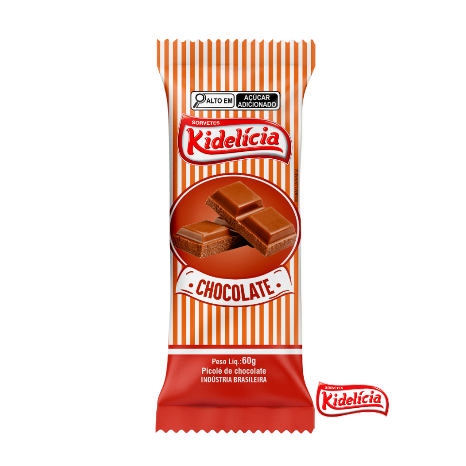 Picolé a base leite sabor chocolate