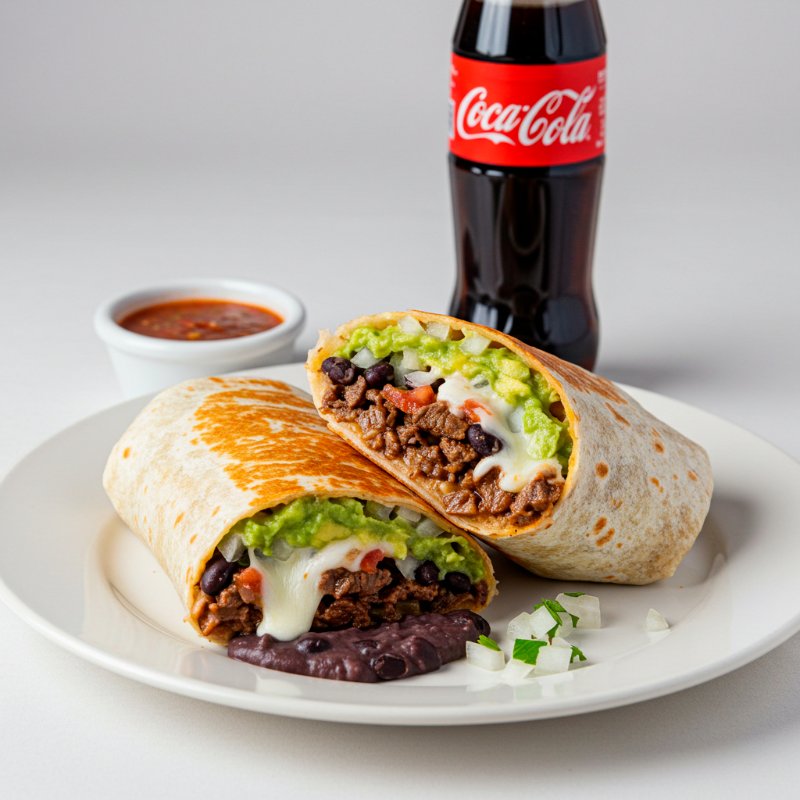 Combo burrito de arrachera + bebida