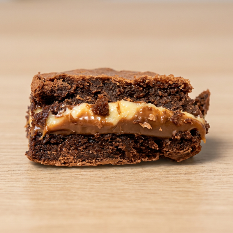 Fatia de brownie recheada com brigadeiro de Ninho e Nutella 150 gm