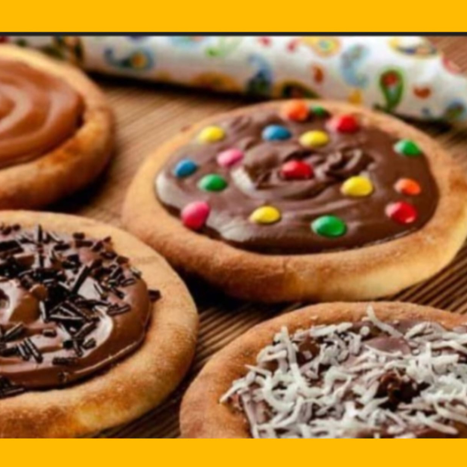 muçarela, chocolate e coco ralado