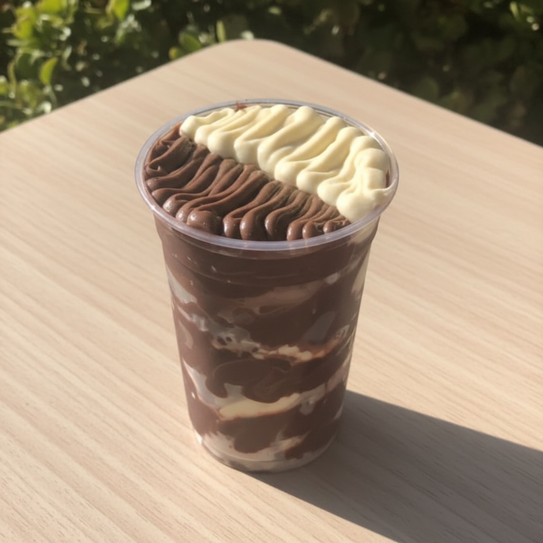 ESCOLHA 3 OPÇOES DE ACOMPANHANHAMENTOS E FINALIZAMOS COM O CHOCOLALE AO LEITE OU LEITINHO POR CIMA !
