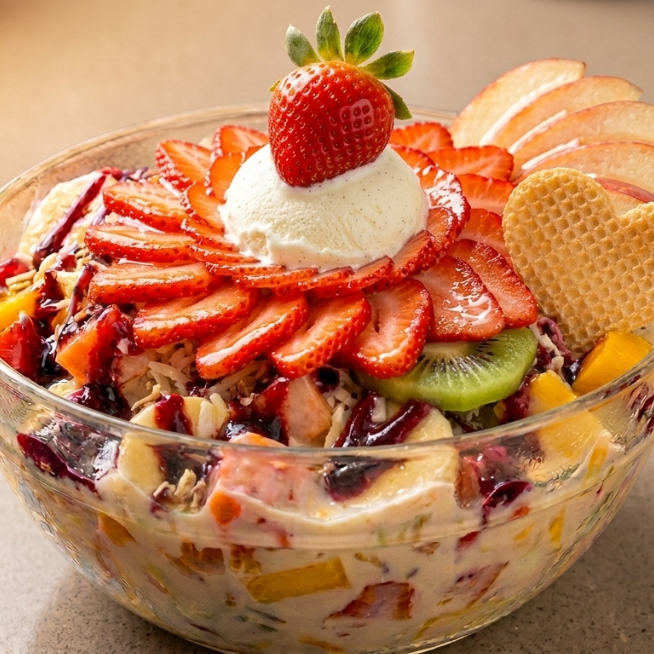 Ensalada de Frutas Especial con Helado COLOMBINA