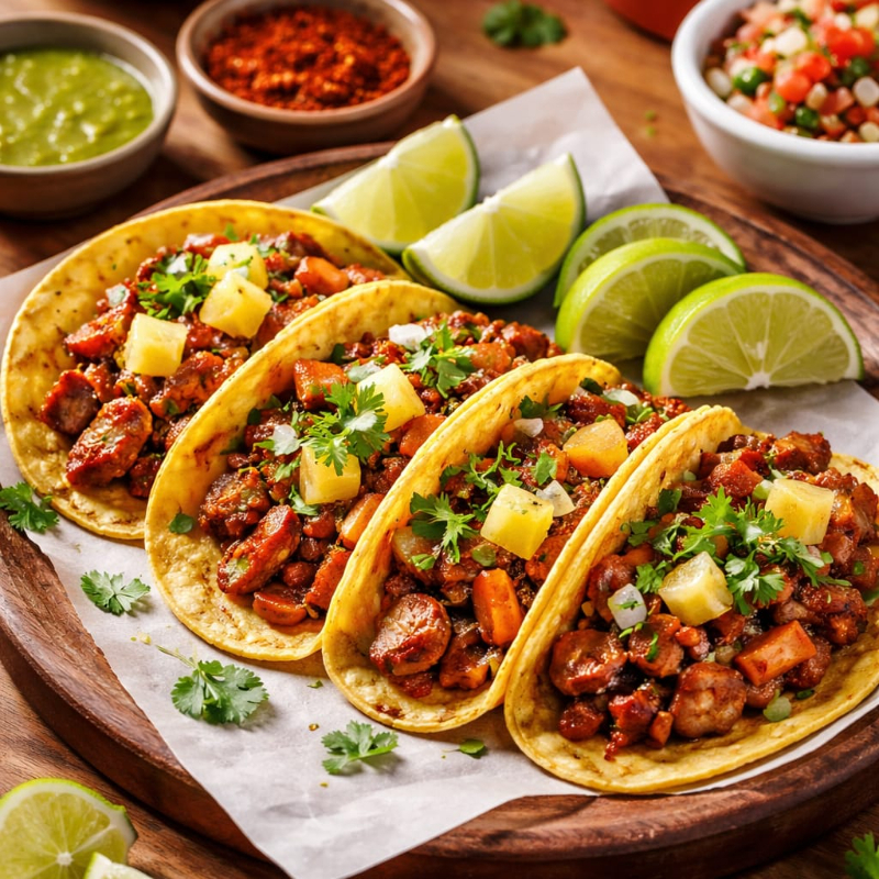 tacos al pastor x4