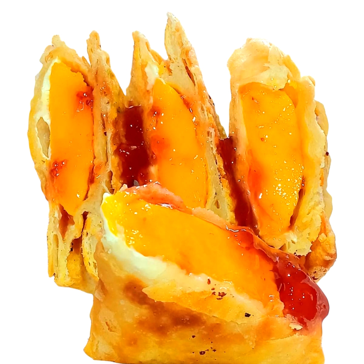 Xhangos de Queso en Salsa de Fresa