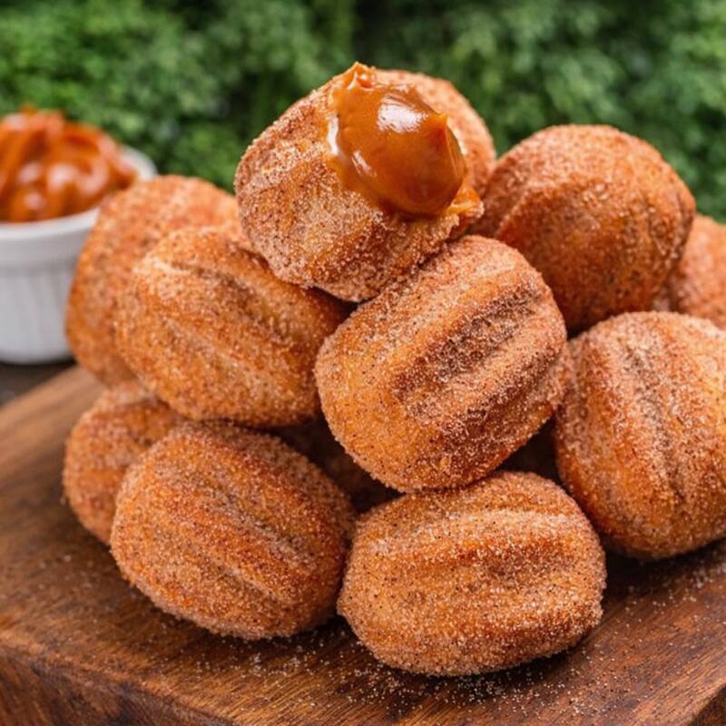 Churros recheado de Doce de Leite. Uma explosão na primeira mordida.
