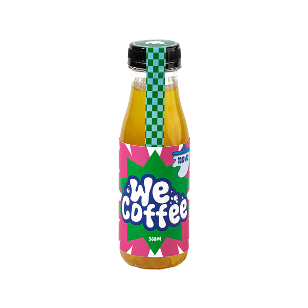 Bebida de chá de jasmim, xarope de limão, gelatina sabor maracujá, hortelã e gengibre.