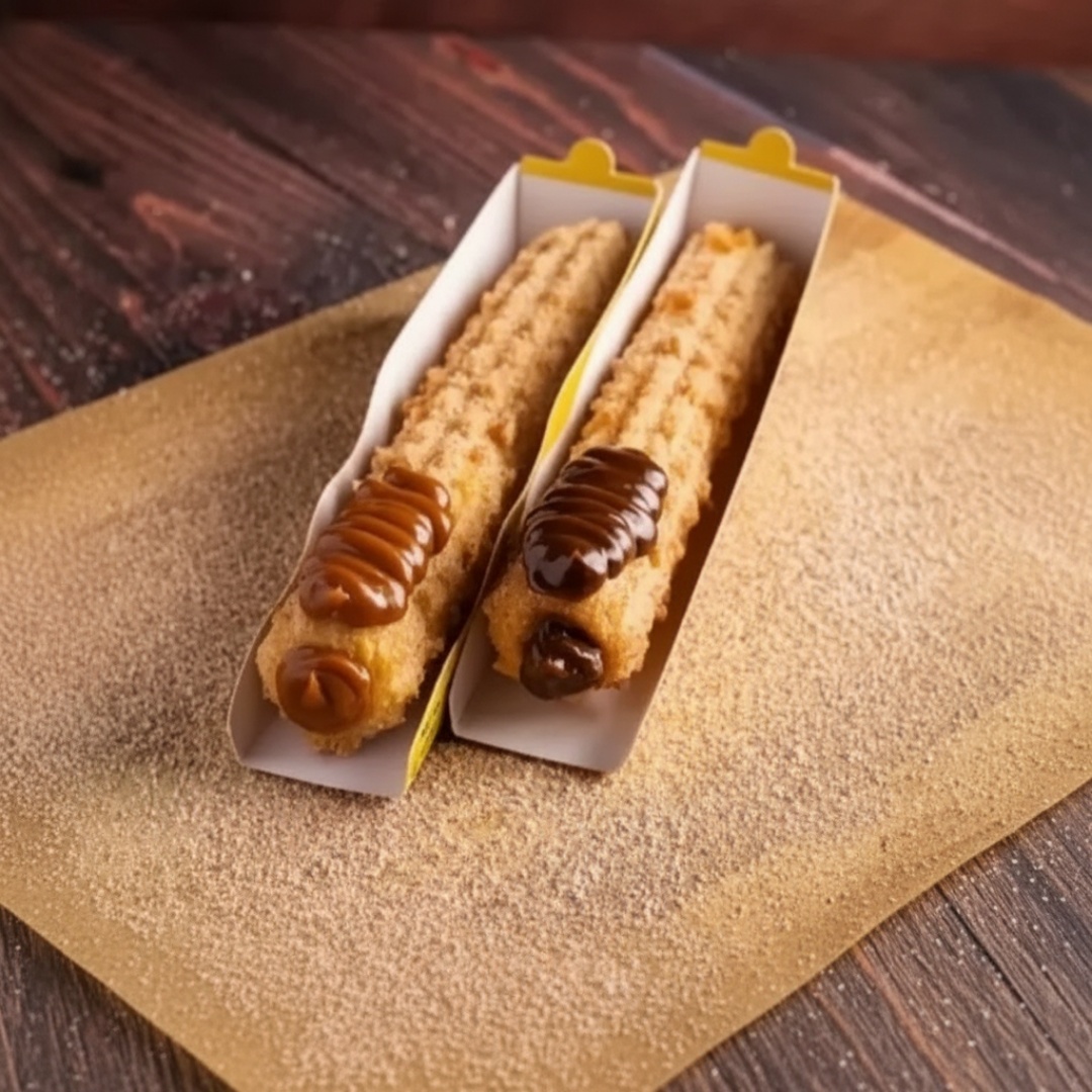 Deguste o 'Churros Par Perfeito', pertencente à categoria de 'Combos Práticos', ideal para aqueles momentos em que você pediu e saiu! Este combo inclui dois churros tradicionais: um recheado com doce de leite e o outro com chocolate. Ambos são feitos na hora e são incrivelmente sequinhos, passados com gentileza no açúcar com canela. O recheio é generosamente aplicado, resultando em um capricho de