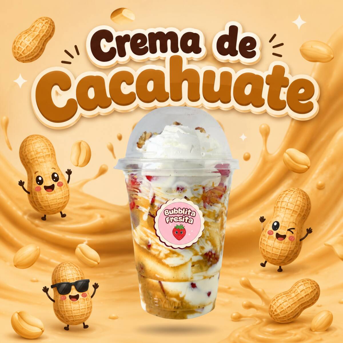 FRESAS CON CREMA - CREMA DE CACAHUATE