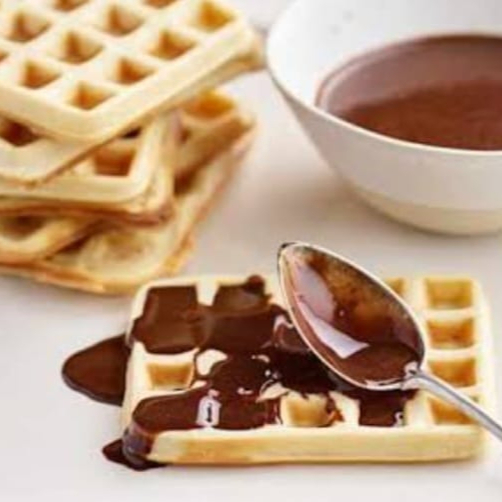 Waffles de creme de Avelã com cacau para complementar seu cafe da manhã