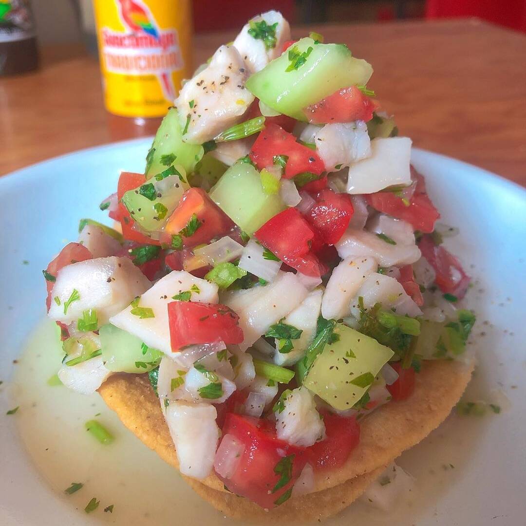 Tostada de Ceviche de Pescado