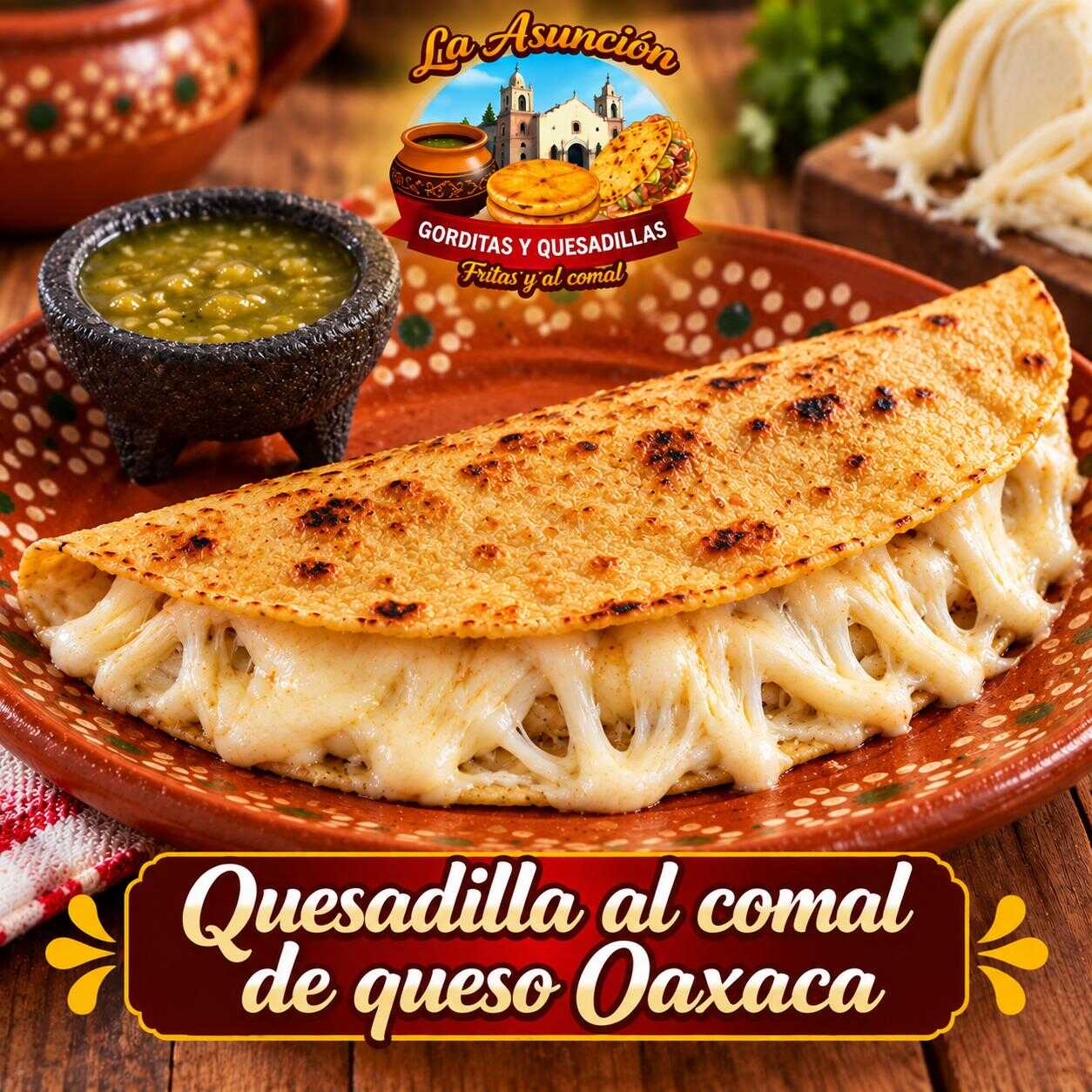 QUESADILLA AL COMAL DE QUESO OAXACA