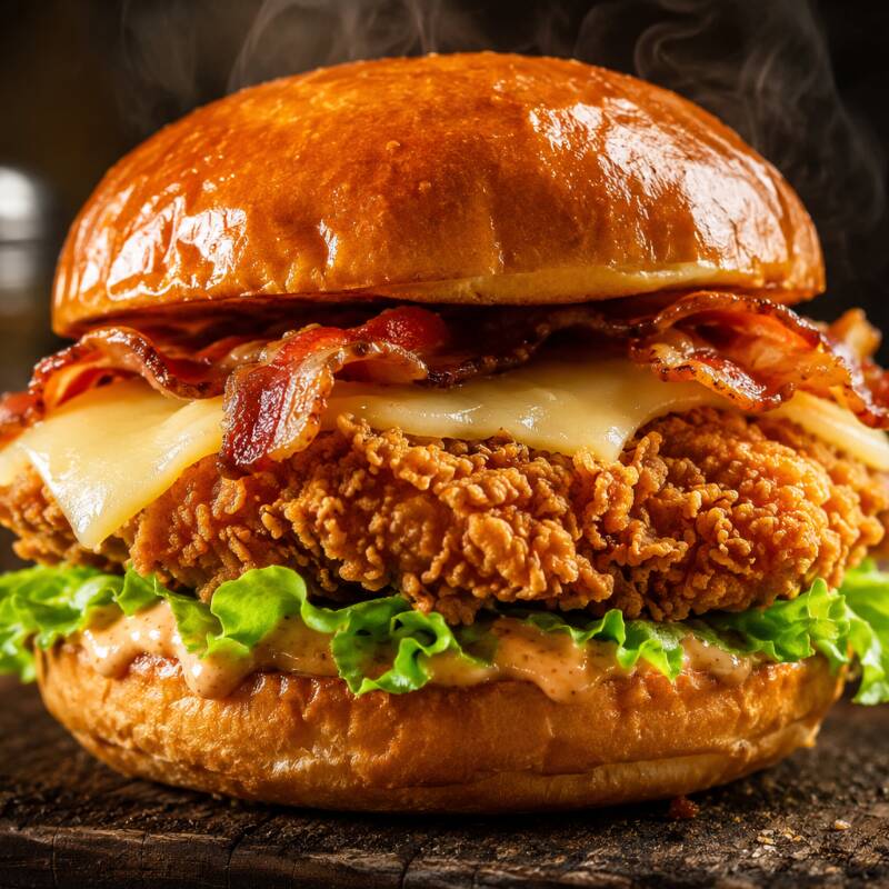 Chicken Burger con Papas a la Francesa