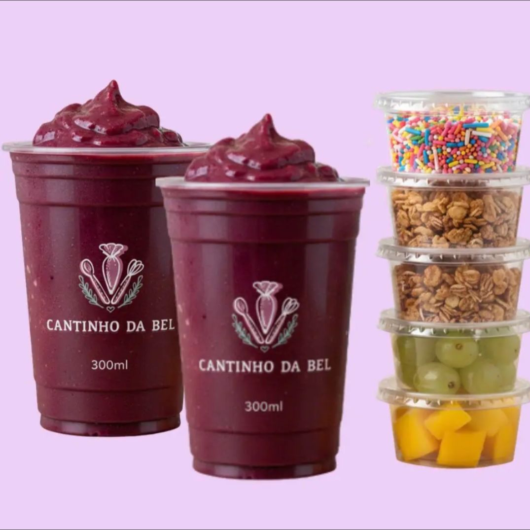 2 copos de 700 ml + 6 acompanhamentos cada copo