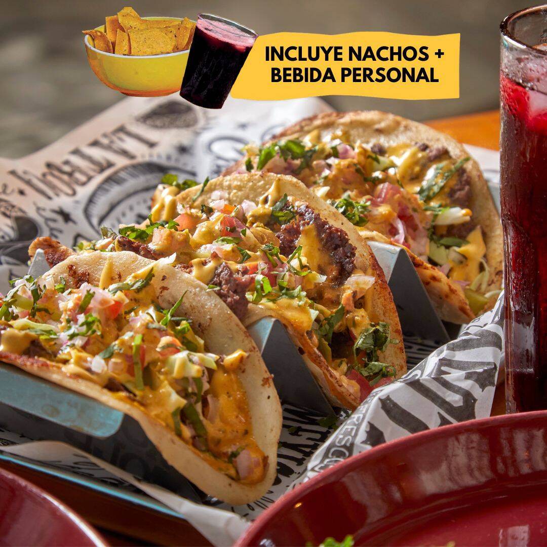 Tri-Taco + Nachos + Bebida