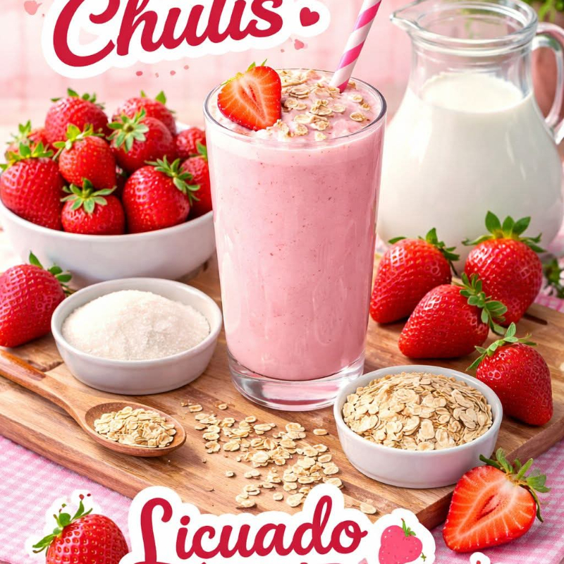 Licuado de fresa 1/2 litro