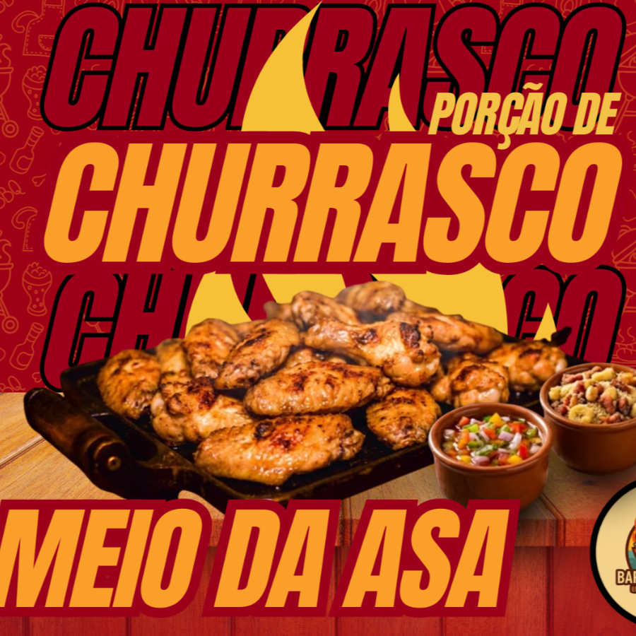 Porção perfeita para beliscar. 300g meio da asa, 100ml vinagrete, Farofa artesanal.