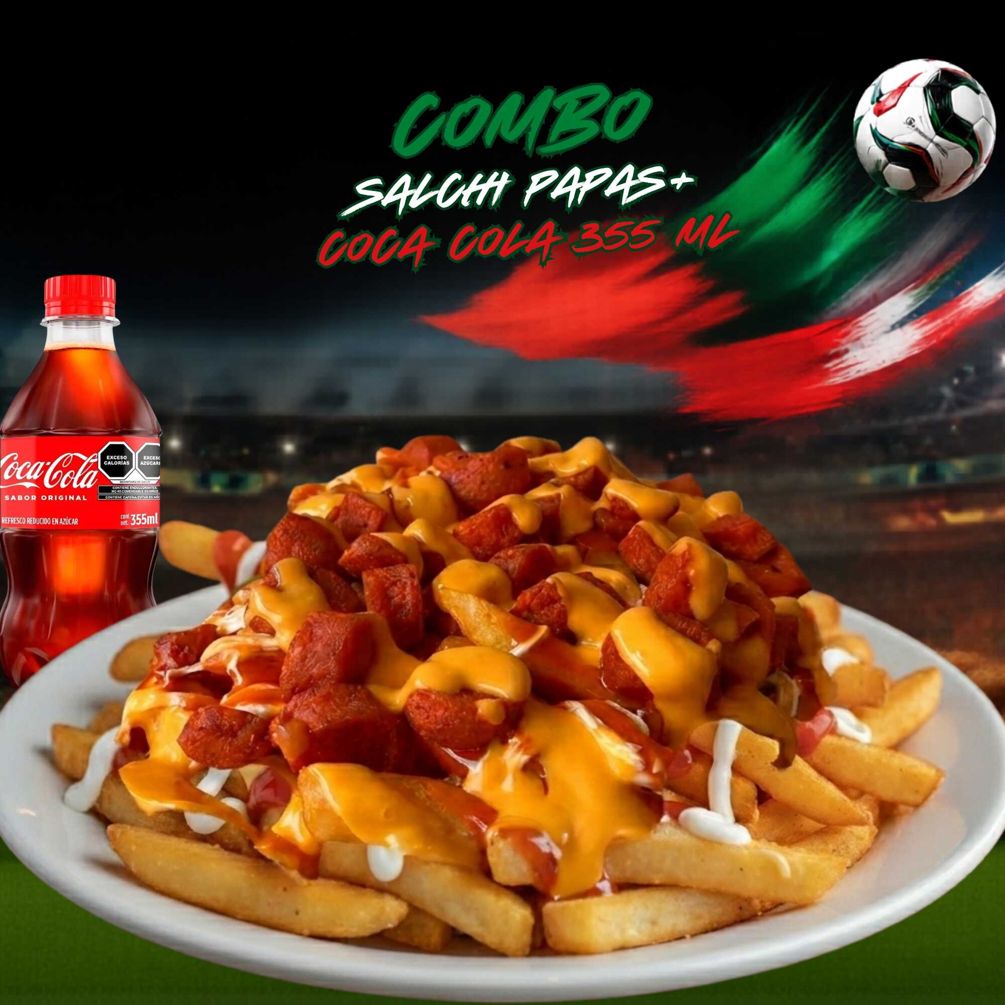 Salchi Papas + Coca Cola