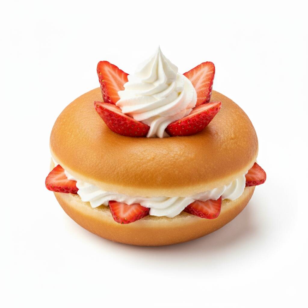 Dona Rellena de Fresas con Crema