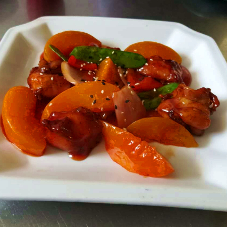 Pollo con Durazno
