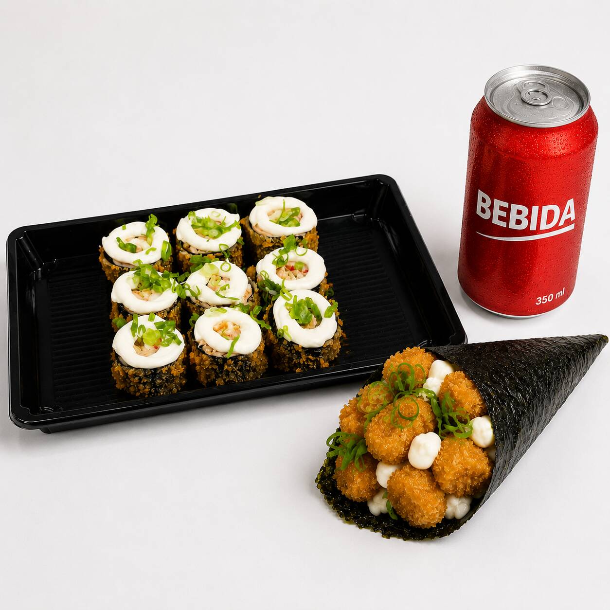 uma combinação irresistível de salmão fresco, kani e cream cheese, empanado e levemente crocante por fora, com recheio cremoso e sabor marcante por dentro. perfeito para quem busca uma experiência premium em cada mordida