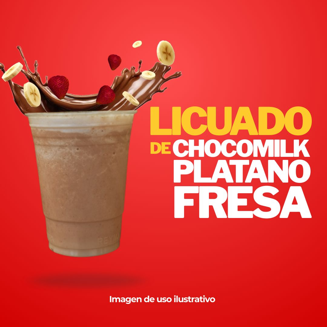 Licuado ChocoMilk, Platano y Fresa