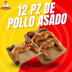 12 Piezas de Pollo (6 Piernas y 6 Muslos).