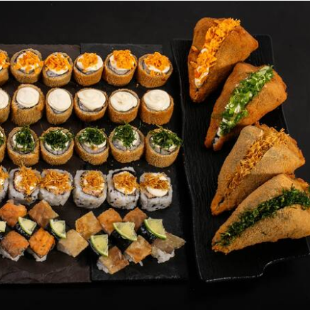 08 Hot C/ Couve 08 Hot C/ Cream Cheese 08 Hot C/ Batata 08 uramaki skin 08 niguiri skin 4 Temaki Empanado ( batata, couve , creme , cebolinha )