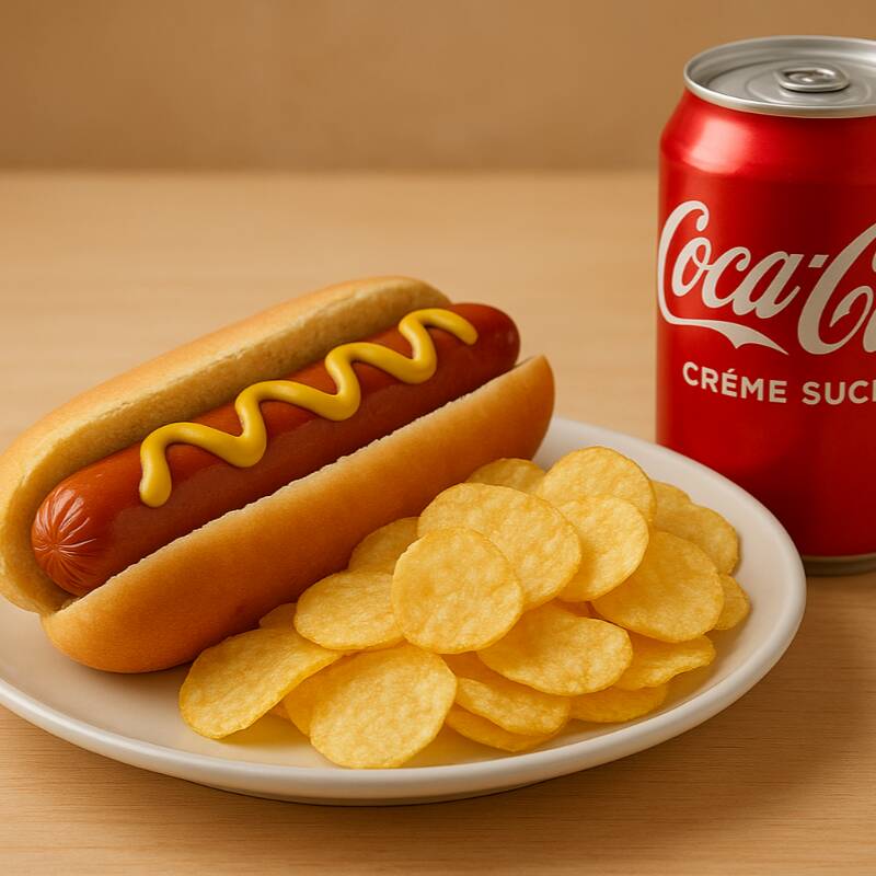 Hot Dog clásico con Coca-Cola