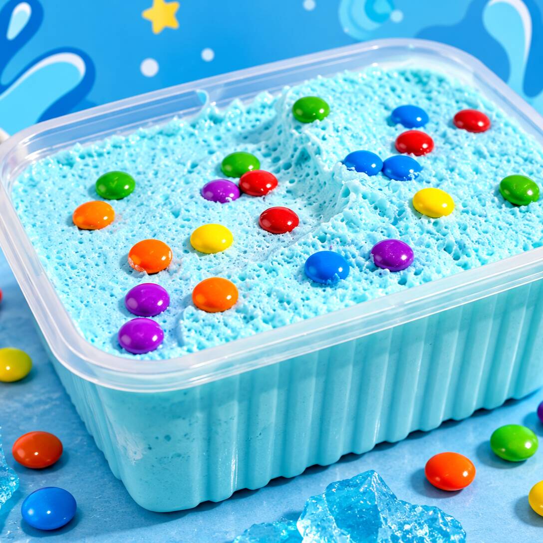 O famoso sorvete azul com gostinho de Ttutti Frutti.